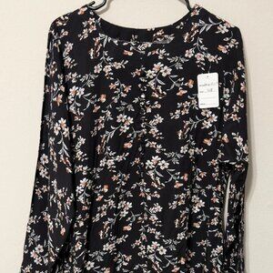 Women's Shalwar Kameez And Pant Cord Set Black White Floral Print Size XL 48